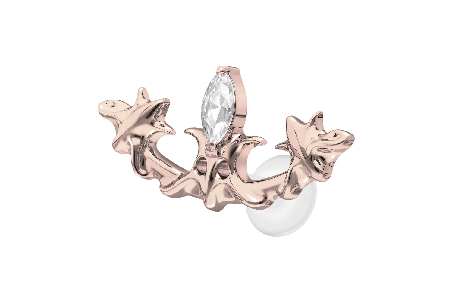 PTFE Labret Piercing mit Innengewinde + Titan-Aufsatz GOTISCHES DESIGN